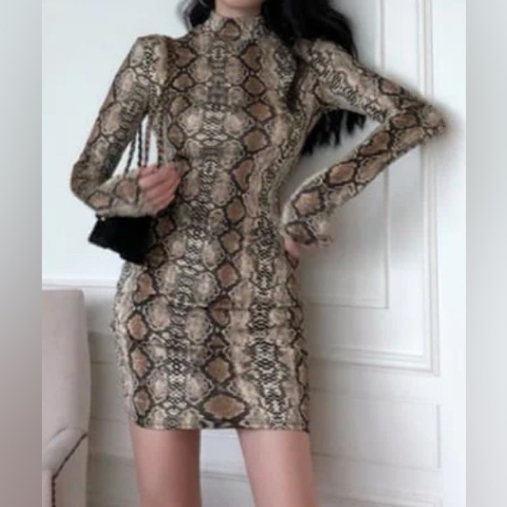 Poof! Snake Print Reptile-Inspired Dress